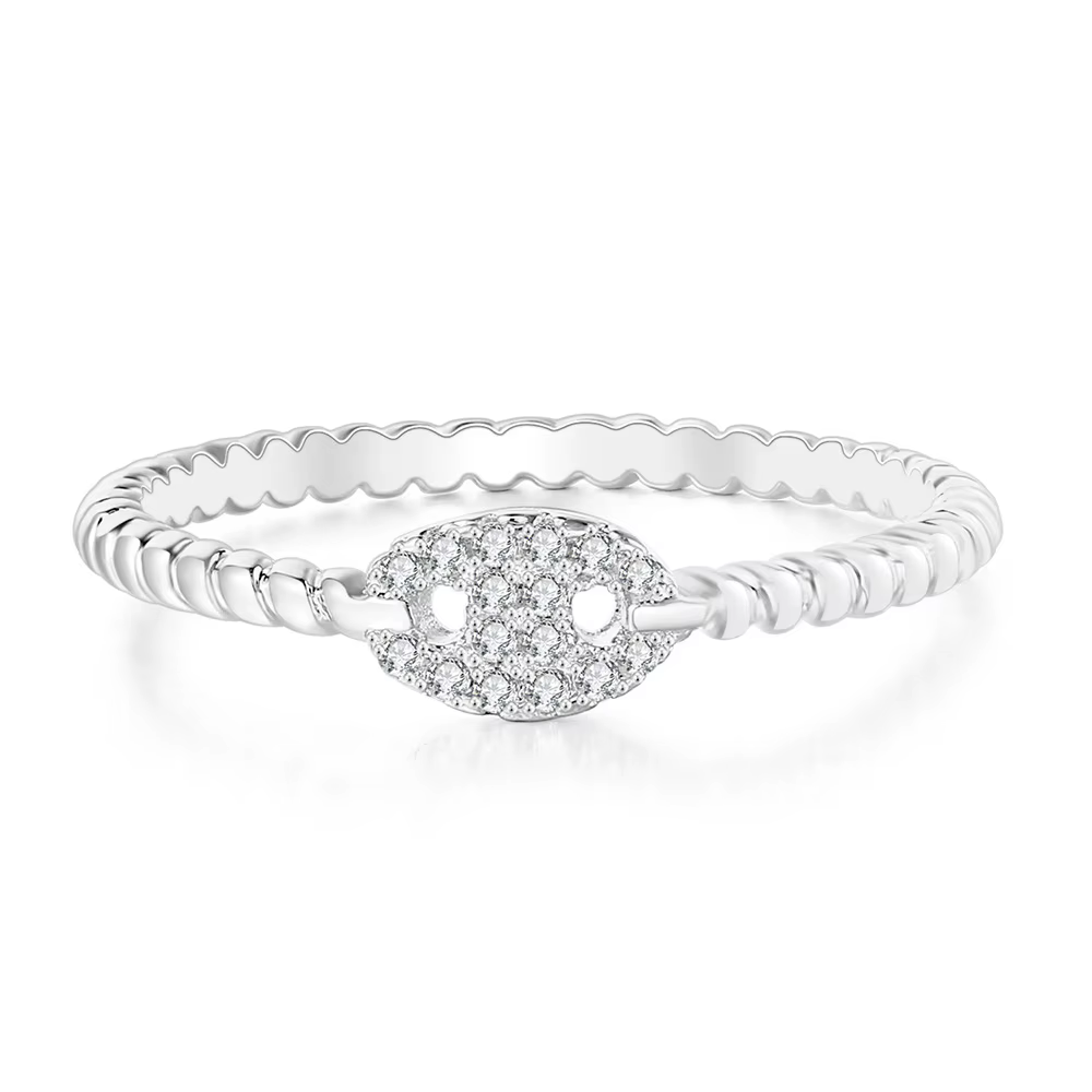 Bague délicate pour femmes, Micro incrusté de Zircon torsadé or, bouton d'empilage, bagues pour les 