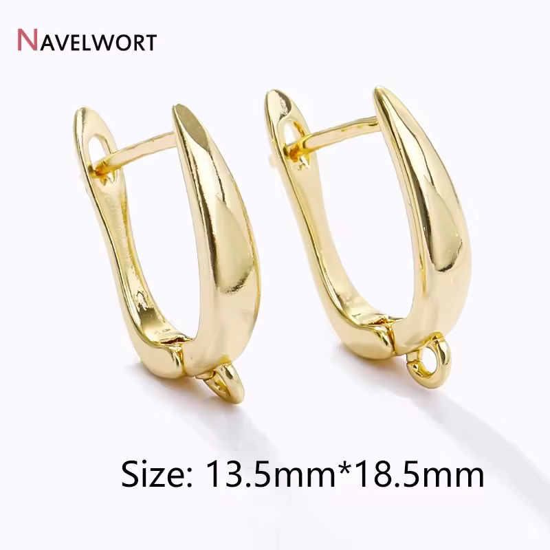 Fils d'oreilles en laiton plaqué or 18 carats, attaches de base, fixations de boucles d'oreilles, cr