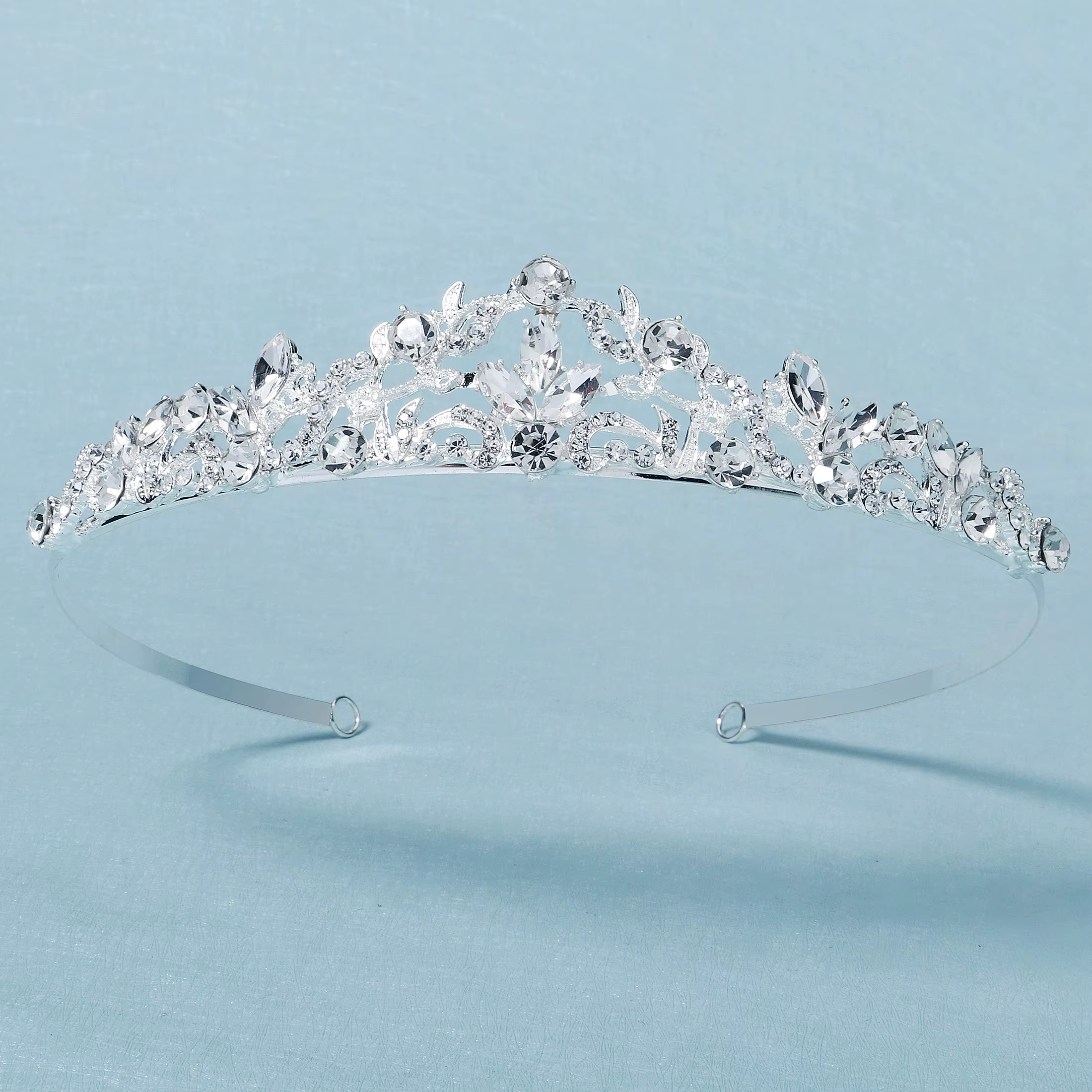 Diadème de Mariage en Cristal Or Rose, Couronne de Mariée en Strass, Accessoires de Cheveux de Princ