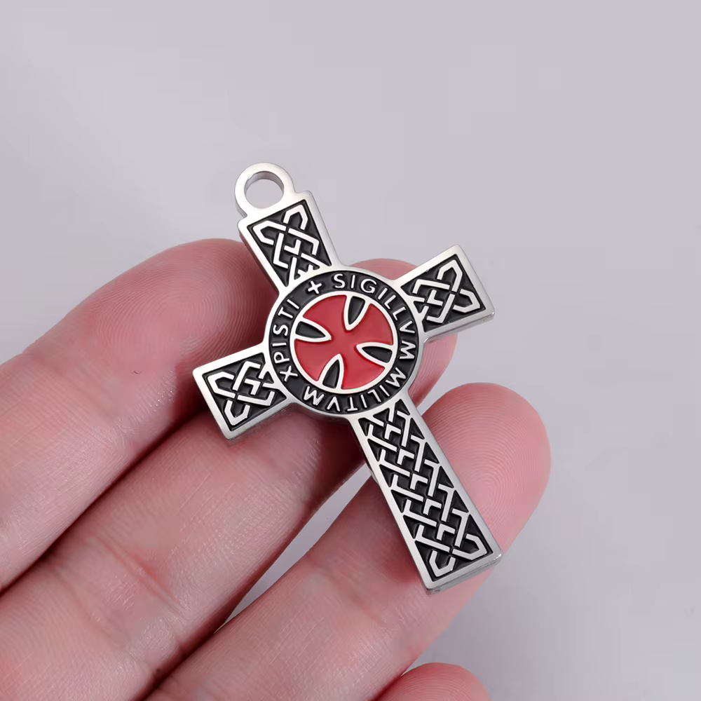Dawapara – pendentif croix templier pour la fabrication de bijoux, amulette de Protection religieuse