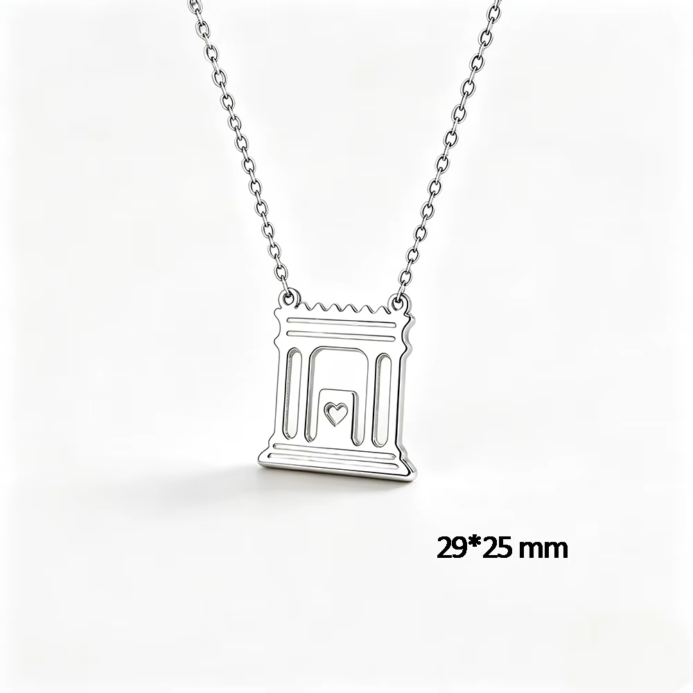 Collier en acier inoxydable couleur or Beit HaMikdash, collier du Temple Saint de Jérusalem, bijoux 
