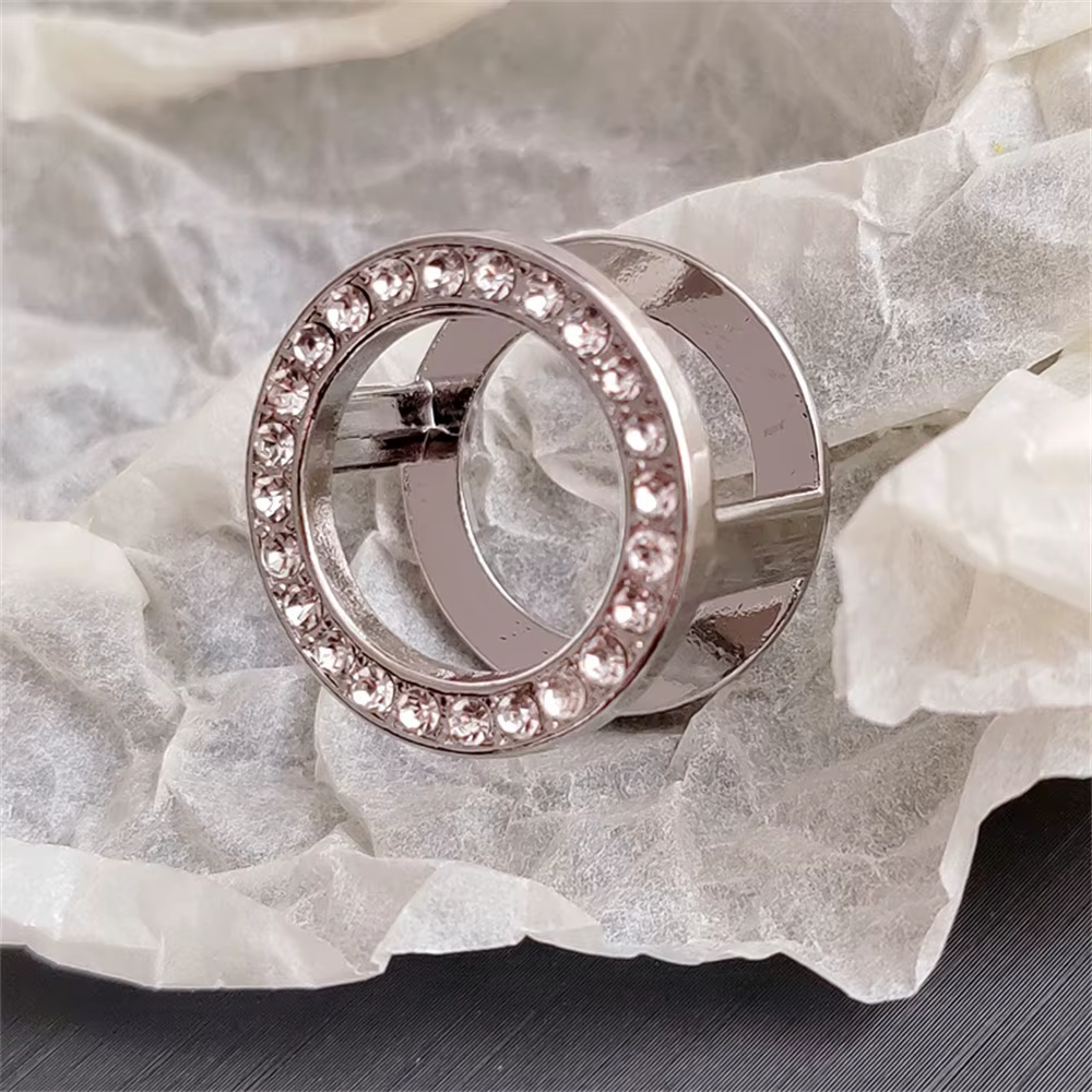 Bague minimaliste creuse en CZ pour femme, boucle de foulard, bouton de nœud d'angle pour vêtements,