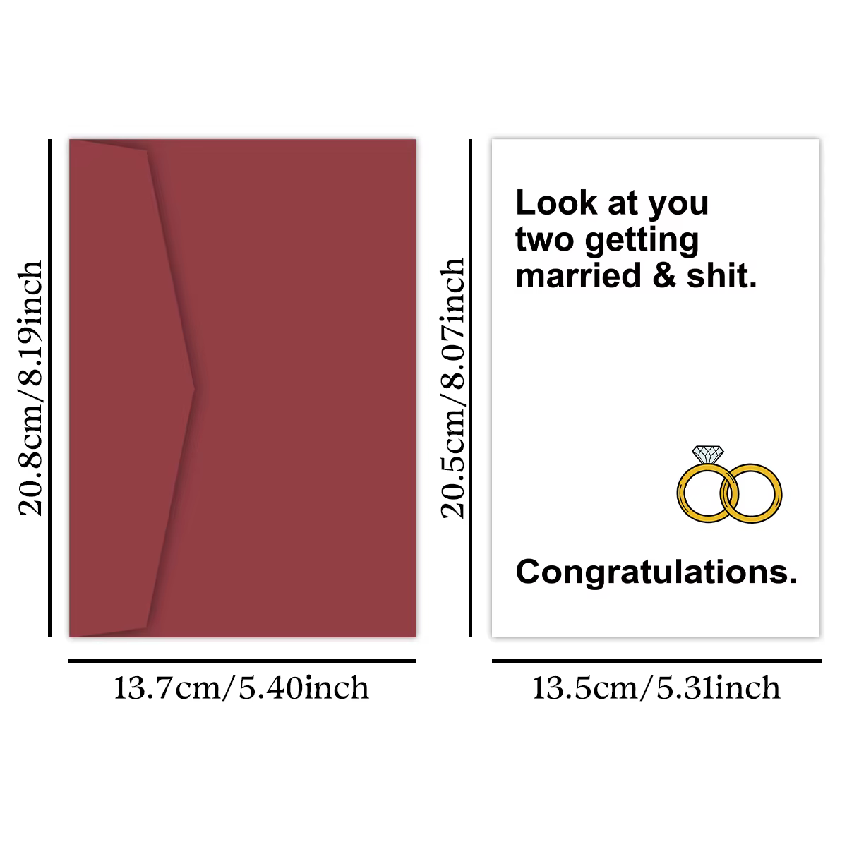 Cartes de félicitations de mariage amusantes pour couple de mariés diversifiés, cartes de fiançaille