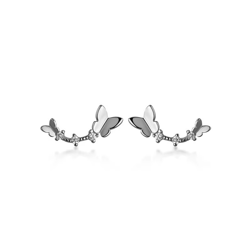 La Monada – boucles d'oreilles papillon élégantes en argent Sterling 925, accents en Zircon pour dam