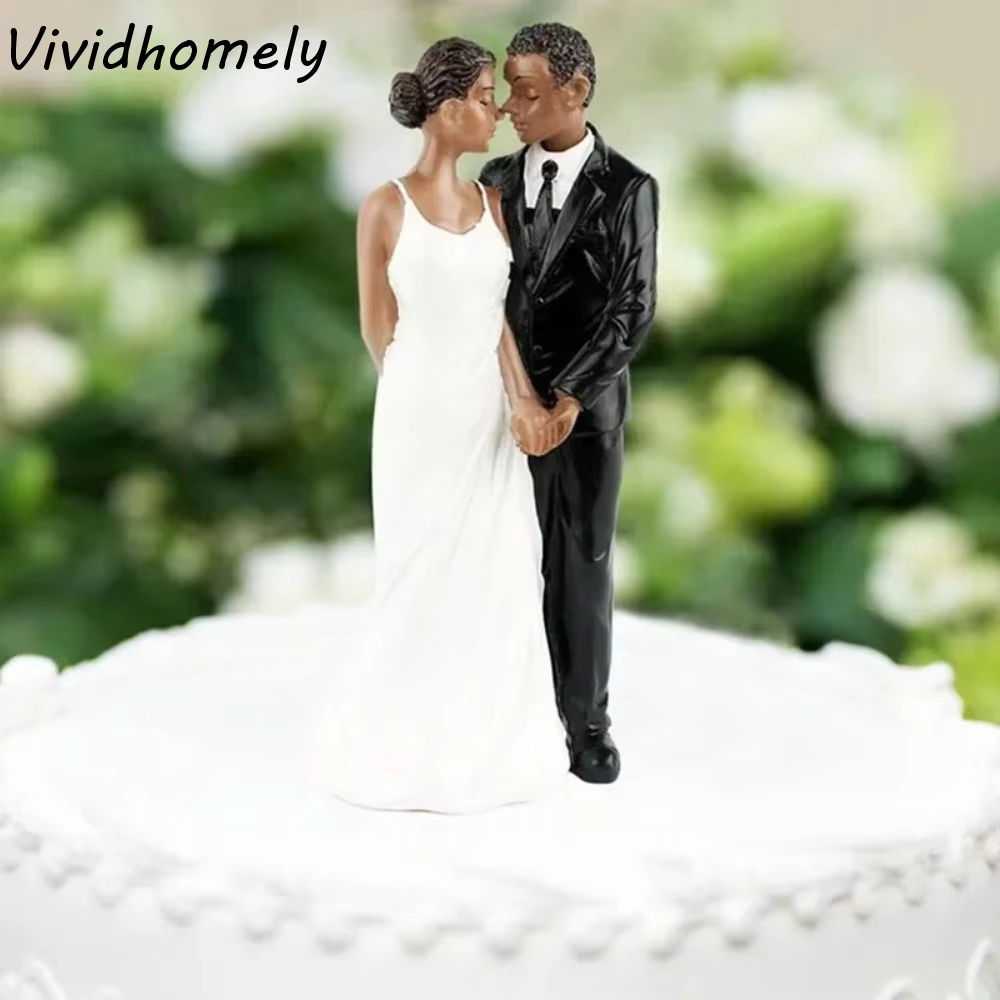 Décoration de mariage, figurines amusantes pour gâteau, poupées en résine, figurines créatives de ma