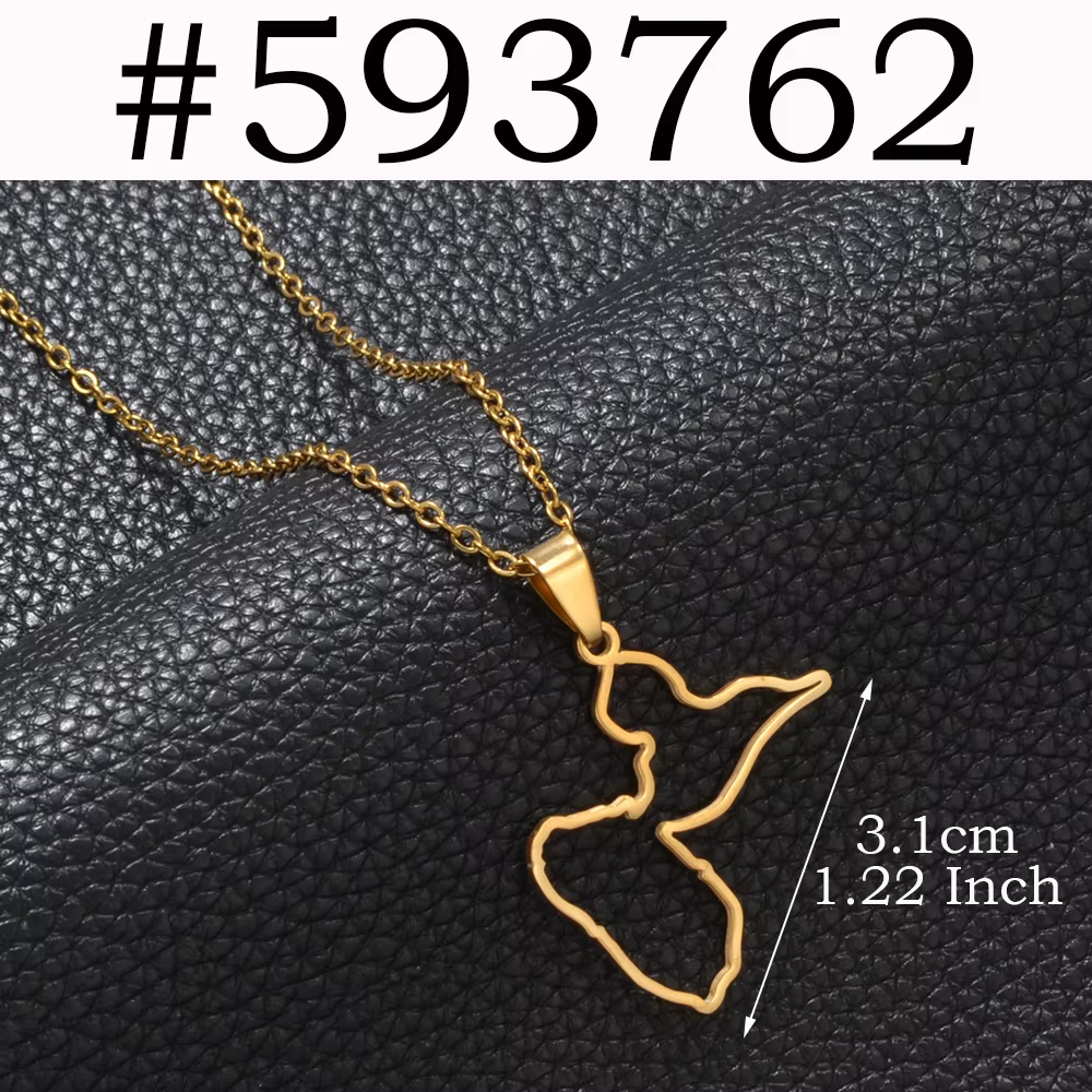 Collier pendentif carte de la Guyane française 973, Guadeloupe, Mayotte, 1 pièce, pour femme, bijoux