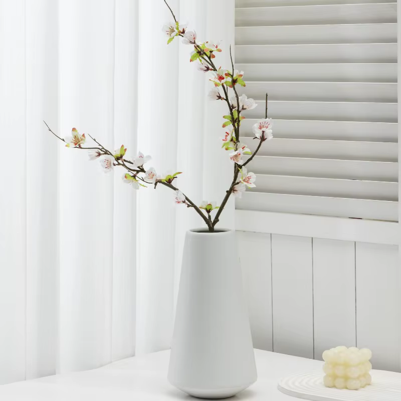 6 pièces de décorations de mariage, branches de fleurs de pêcher roses en soie, fleurs artificielles