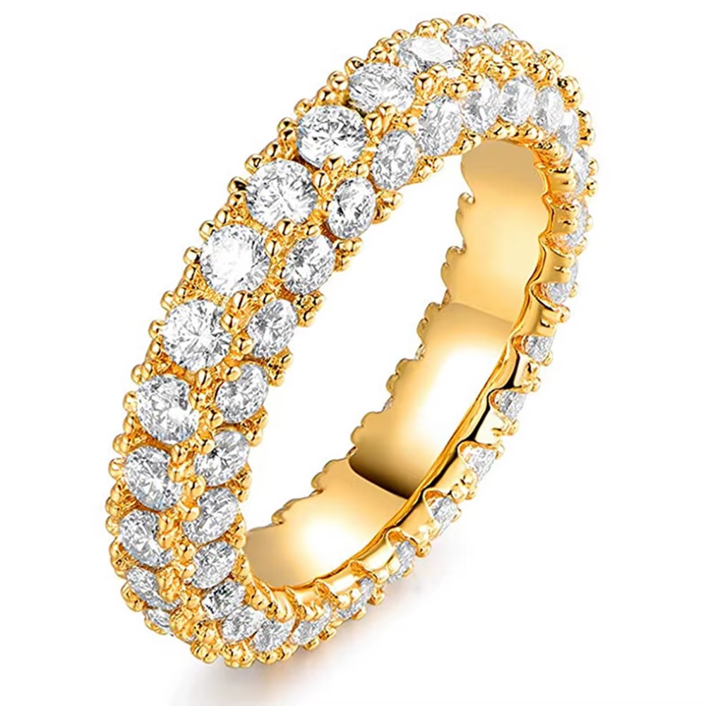Huitan Simple élégant femmes bagues de fiançailles éternité promesse anneaux de mariage 3 couleurs d