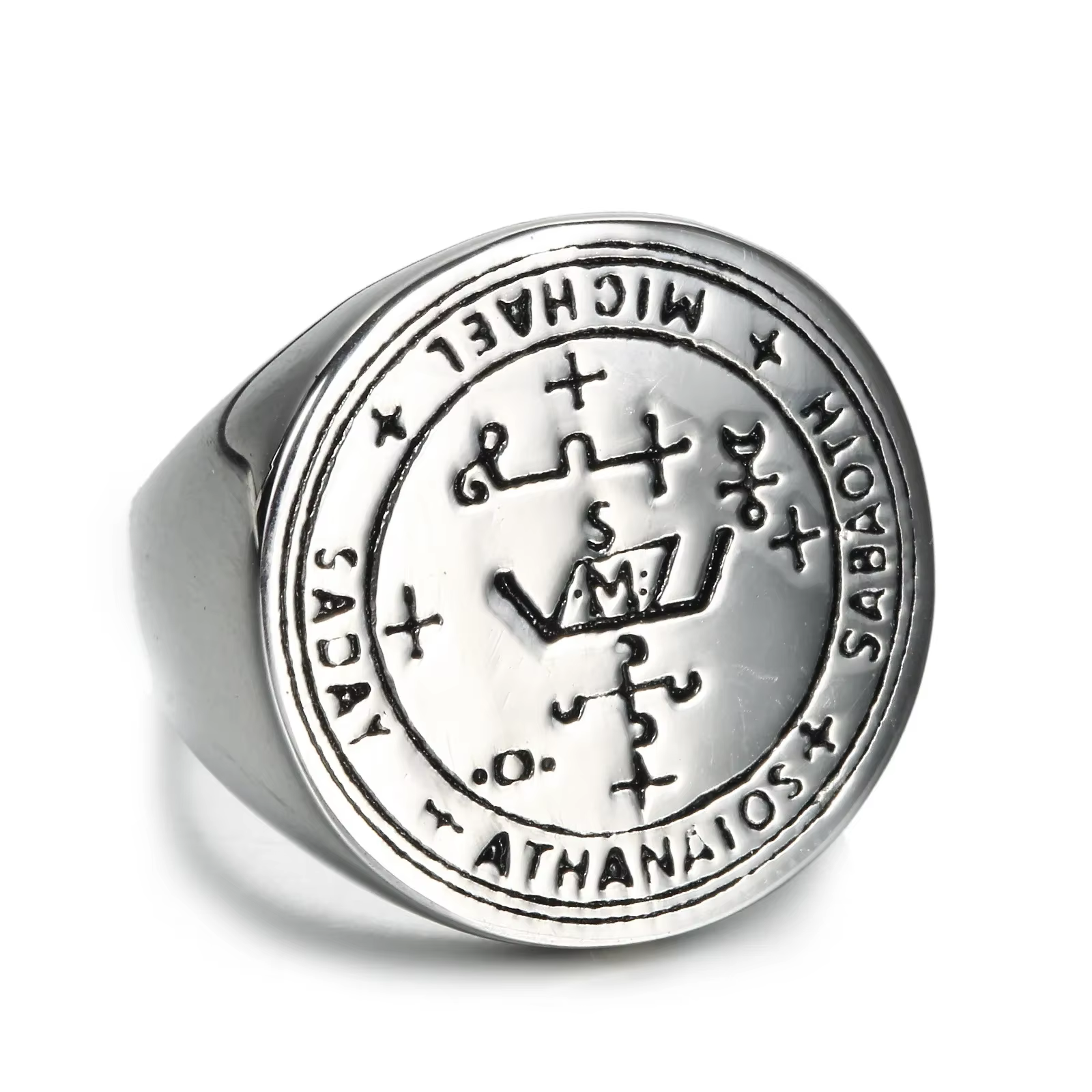 Bagues de l'archange Salomon, amulette, symbole, acier inoxydable, pour homme, bijoux étoile de Davi