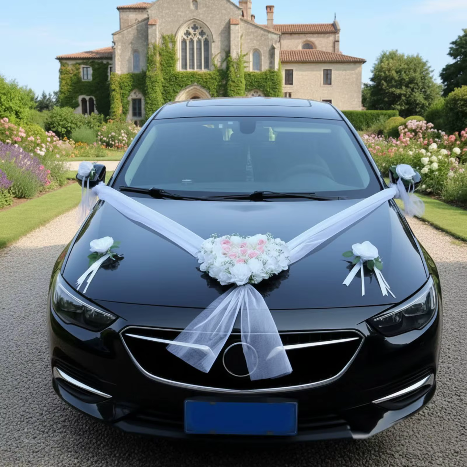 Ensemble de fleurs pour voiture de mariage, fleurs artificielles de haute qualité, décoration de voi