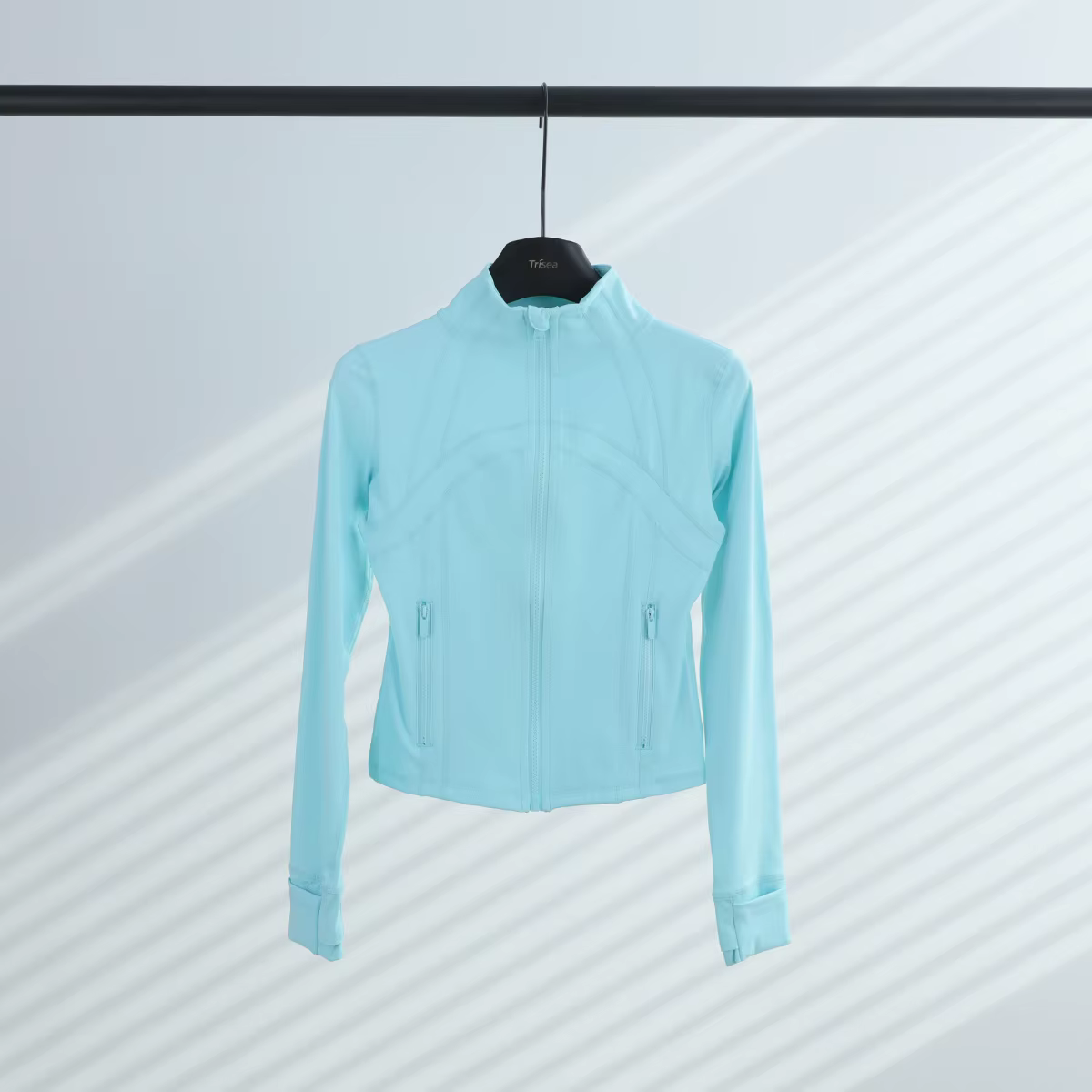Veste à col court à manches longues pour femme, vêtements de sport pour la course à pied, le yoga, v