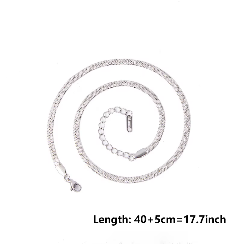 Colliers chaîne serpent en acier inoxydable à motif Serpentine pour femmes et hommes, accessoires bi