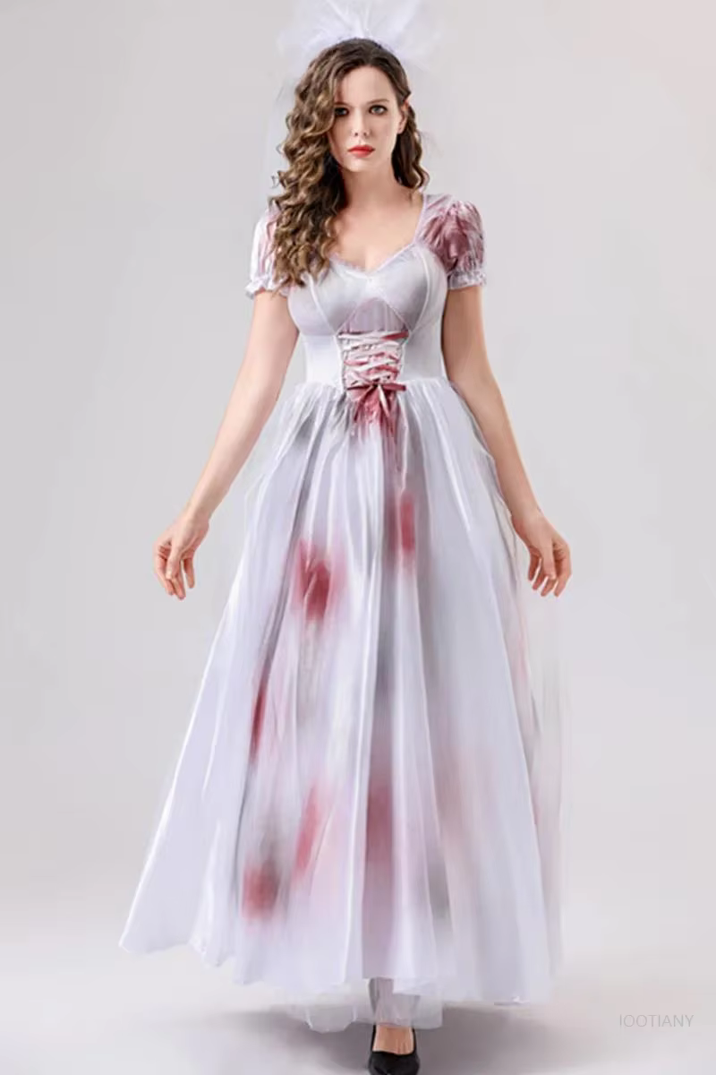 Halloween mexicain jour des morts horreur sanglante mariée esthétique costume mascarade jeu de rôle 