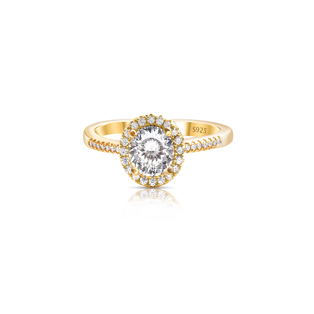 Bague Moissanite 1 Carat pour femmes, argent massif 925, plaqué or jaune 18 carats, bijoux de mariag