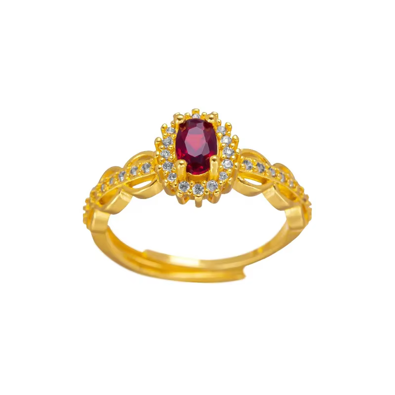 Bague en or véritable 14 carats pour femme, bijoux de mariée, bague ouverte, anniversaire, fiançaill