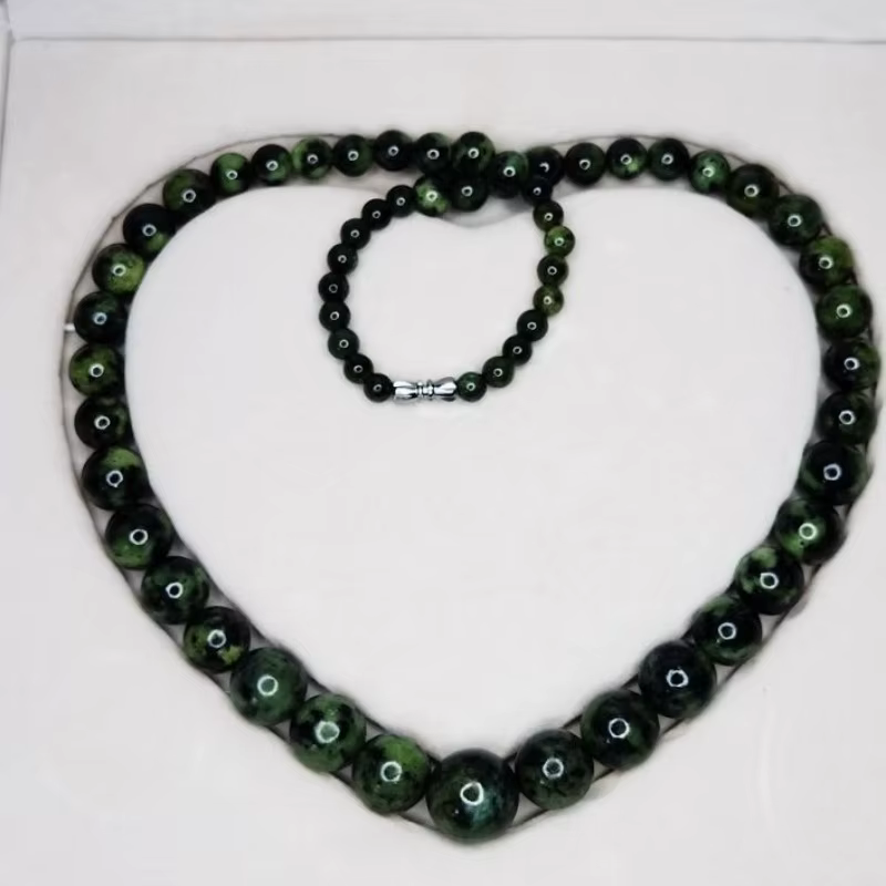 Collier de jade tibétain naturel, chaîne de tour de pierre de roi des herbes, bijoux de chaîne de pu