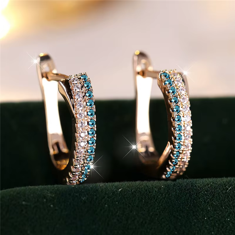 Boucles d'oreilles à Clip en pierre de Zircon rouge pour femmes, bijoux de luxe, couleur or, breloqu