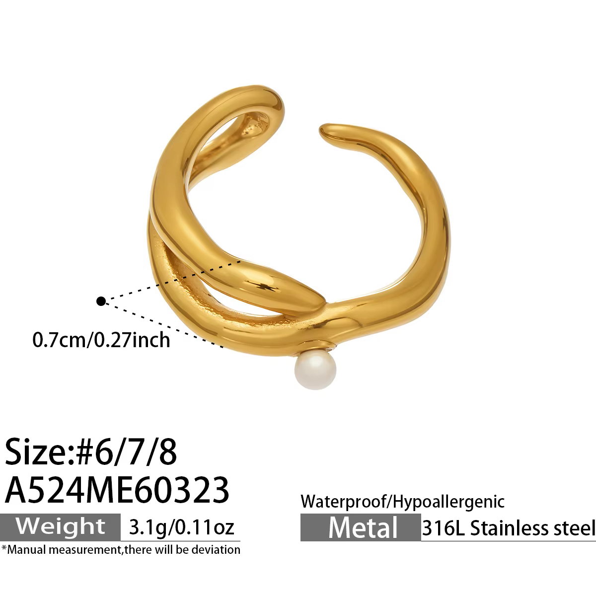 Bagues empilables modernes et minimalistes pour femmes, en acier inoxydable plaqué or 18 carats, est