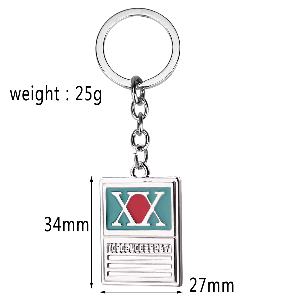 Porte-clés Anime Hunter x Hunter, étiquette en métal, pendentif pour femmes et hommes, porte-clé de 