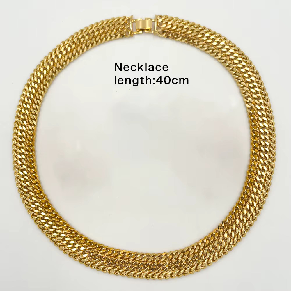 YM-Ensembles de bijoux plaqués or 18 carats pour femmes, boucles d'oreilles audacieuses, collier ten