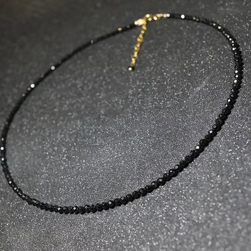 Collier court de perles noires simples pour femmes, bijoux ras du cou pour dames, collier de fête, b