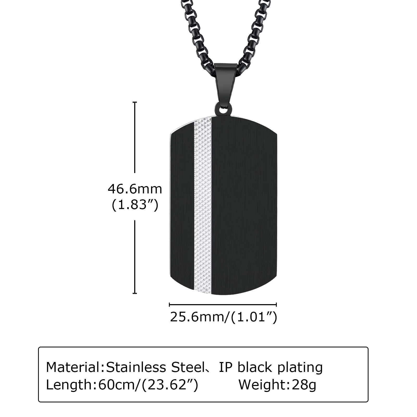 Zunderes-Collier en acier inoxydable pour homme, bijoux incrustés, pendentif géométrique, noir, anti