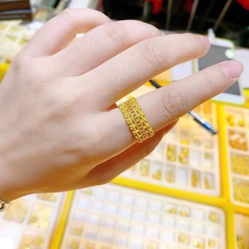Paire de matiques en dentelle Filig123 évidées, plaqué pur, or jaune 18 carats véritable, bijoux ant