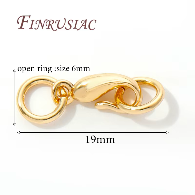 Serrure pour bijoux, crochet de fermoir plaqué or 14K avec connecteurs à anneau ouvert pour accessoi