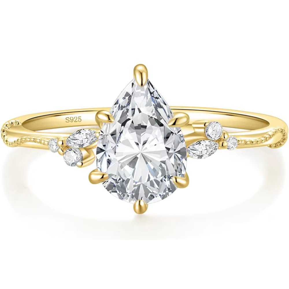 Trumium 2CT s925 – bagues de fiançailles en argent sterling pour femmes, avec zircone cubique en for