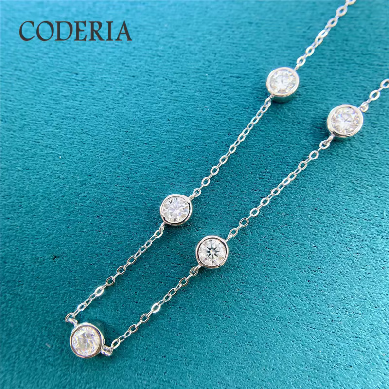 Collier en Argent Sterling S925 Mossanite 2.5 Carat VVl's, Pendentif en Diamant de Haute Qualité, Bi