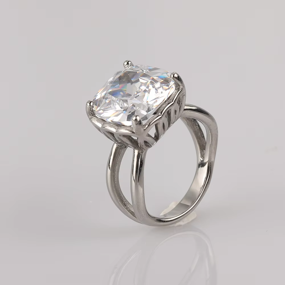 Bagues en acier inoxydable pour femmes, matiques de fiançailles de luxe, bijoux de fête de mariage, 