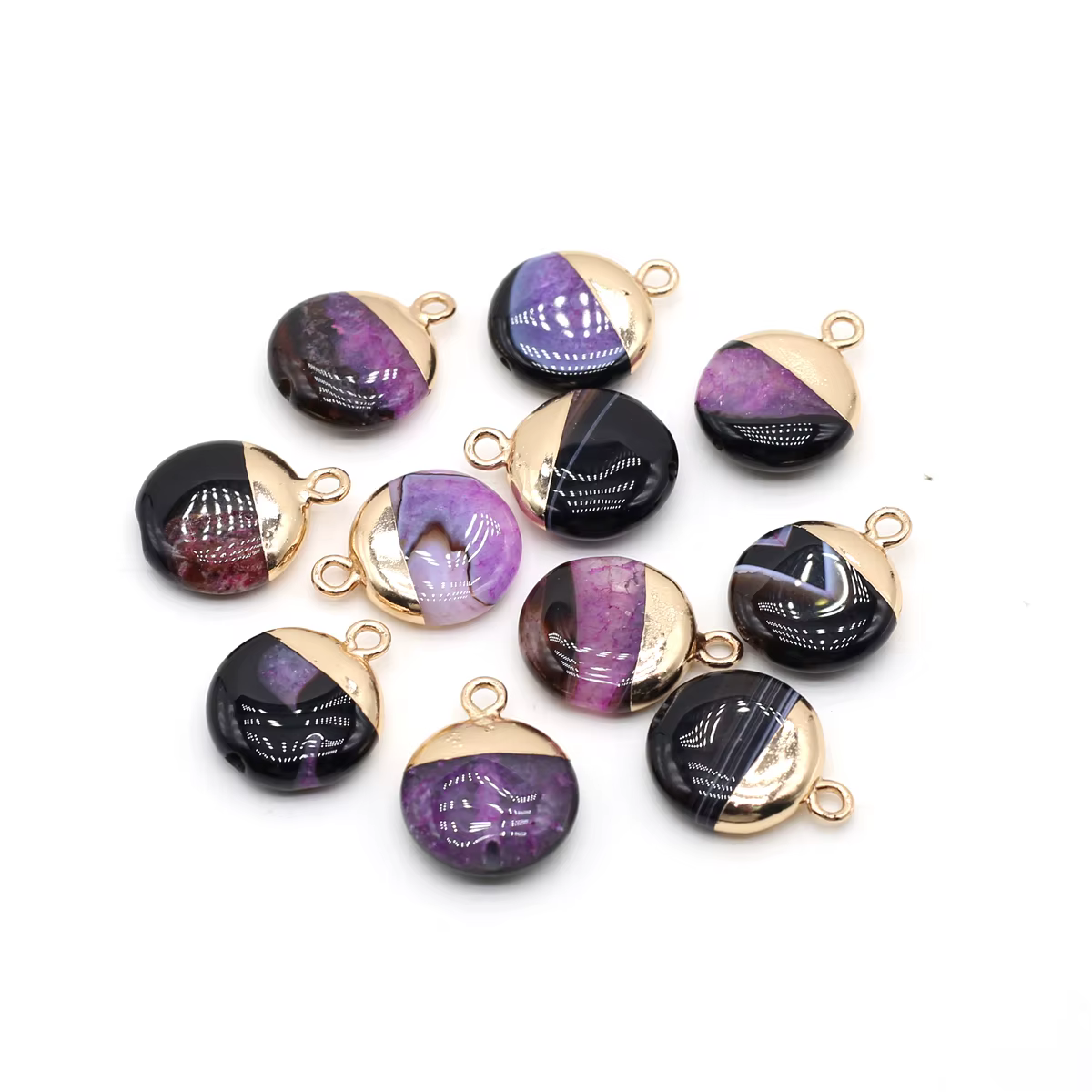 Pendentif naturel Alanding Yst, breloques rondes en cristal de guérison pour bijoux exécutifs, acces