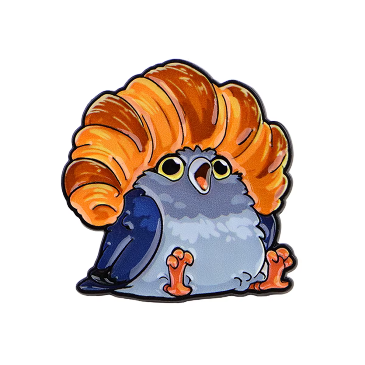 Broche en émail Pigeon Croissant Français, Épingles de revers, Badges pour sacs à dos et vêtements, 