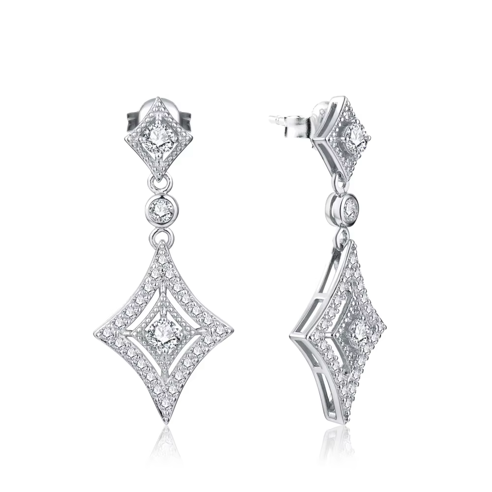 ATTAGEMS-Boucles d'oreilles brillantes Moissanite pour femme, argent regardé 925, plaqué or jaune, b