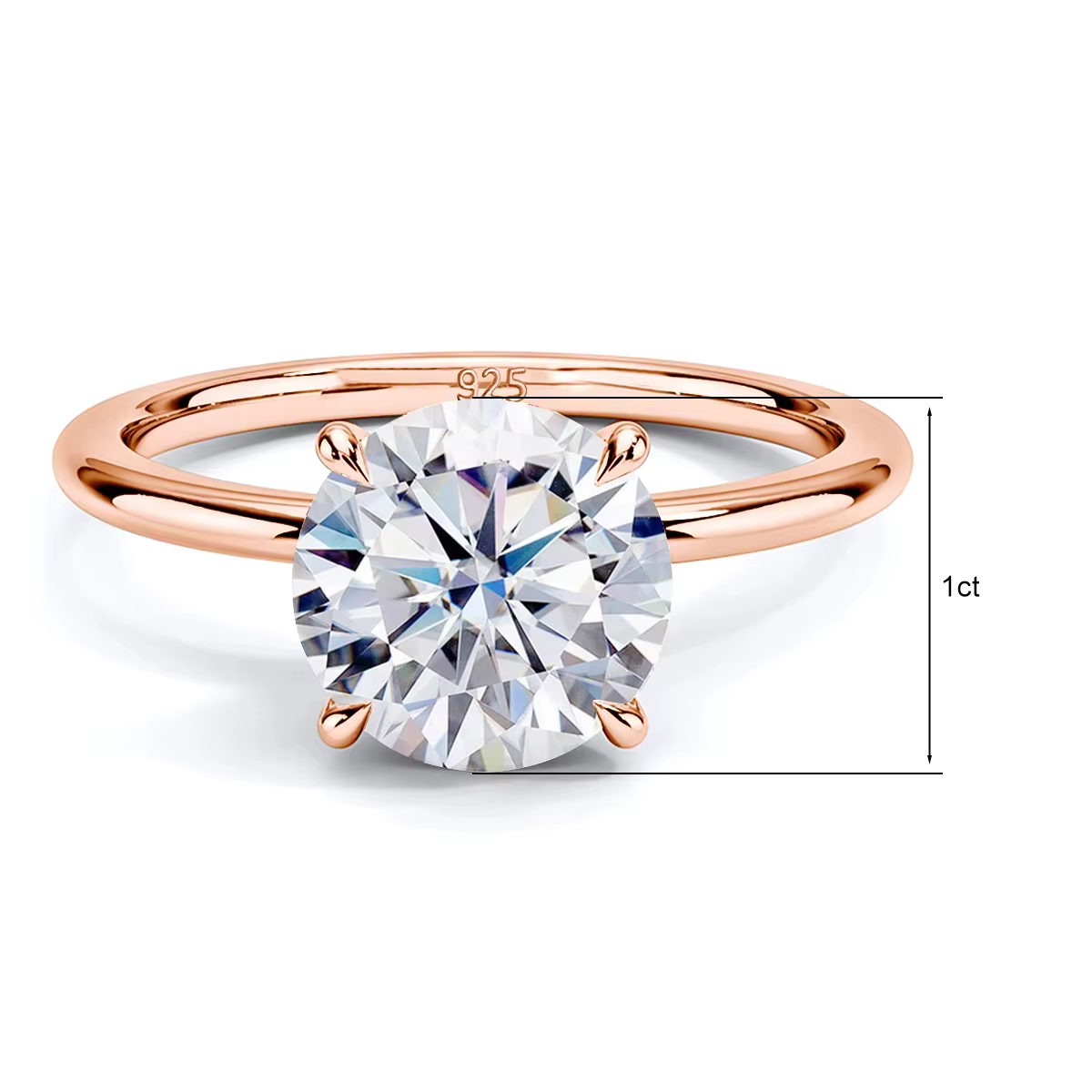 Szjinao – bague en Moissanite couleur D, 1ct, 2ct, 3ct, 5ct, en or Rose pour femmes, bijoux de fianç