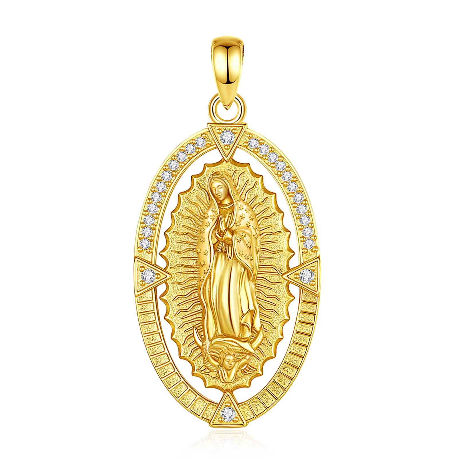Eudora – collier Vierge Marie en argent Sterling 925, pendentif médaille de la mère de Dieu en Zirco