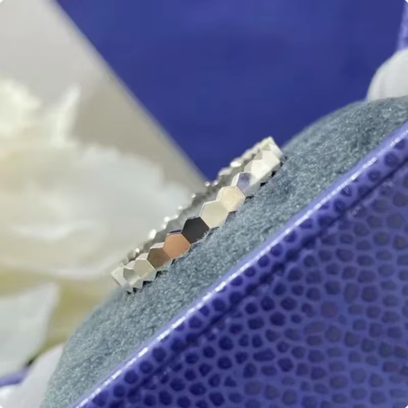 Bagues classiques de haute qualité en argent plaqué 925, style nid d'abeille, avec zirconias pavées,