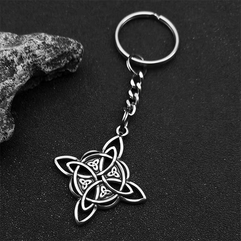 Collier pendentif nœud de sorcière pour femmes et hommes, en acier inoxydable, couleur argent, Vinta