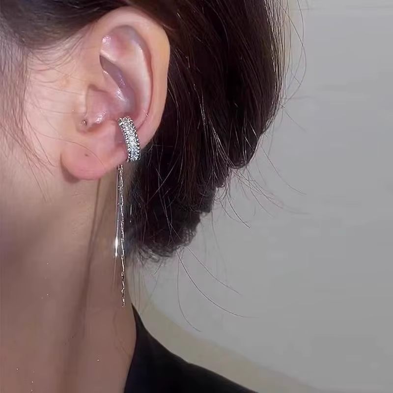 ZAKOL – boucles d'oreilles à pampilles en cristal, style coréen, sans perçage, pour femmes, bijoux b