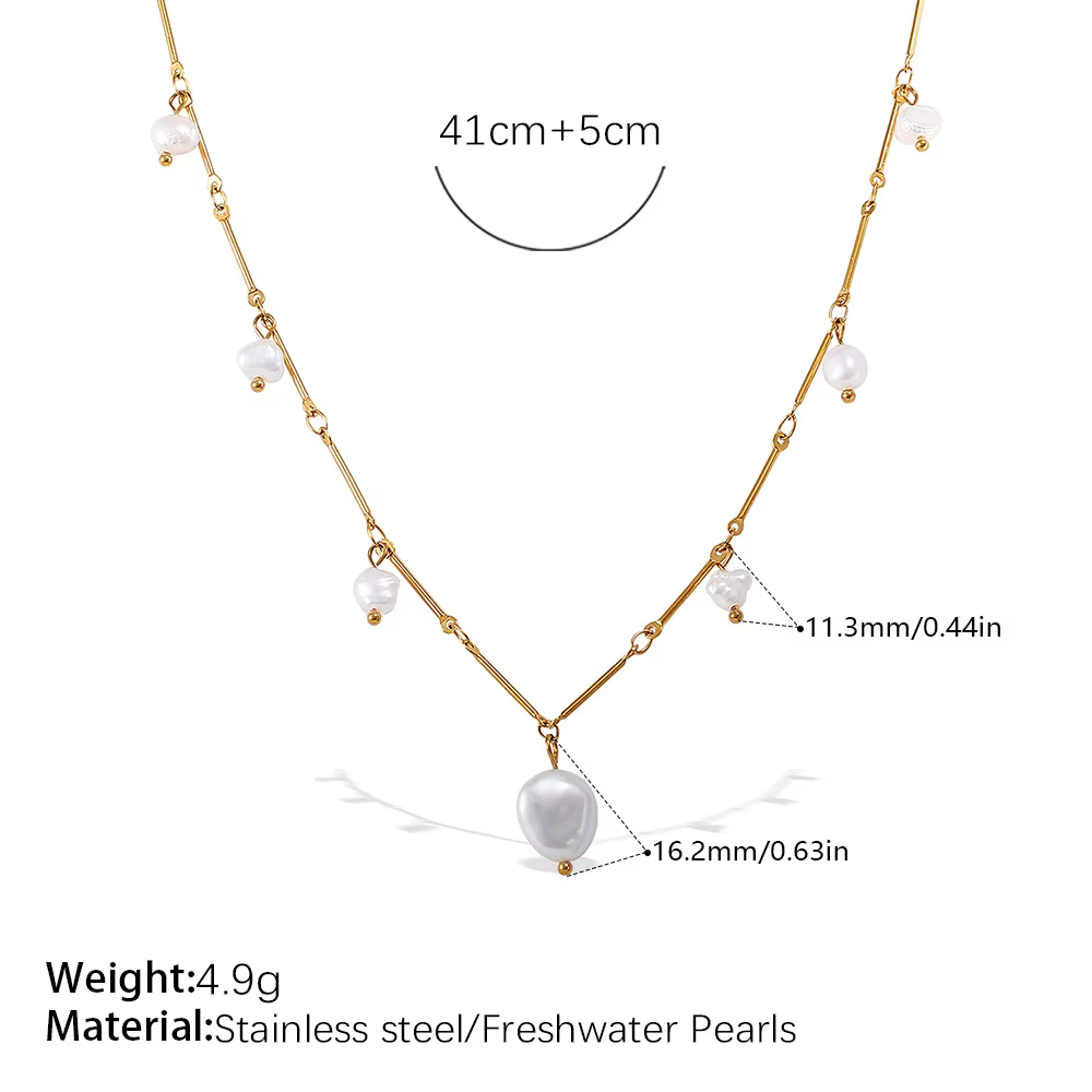 Amaiyllis Y2K – collier ras du cou en perles de culture baroques cultivées à la main, chaîne à bille