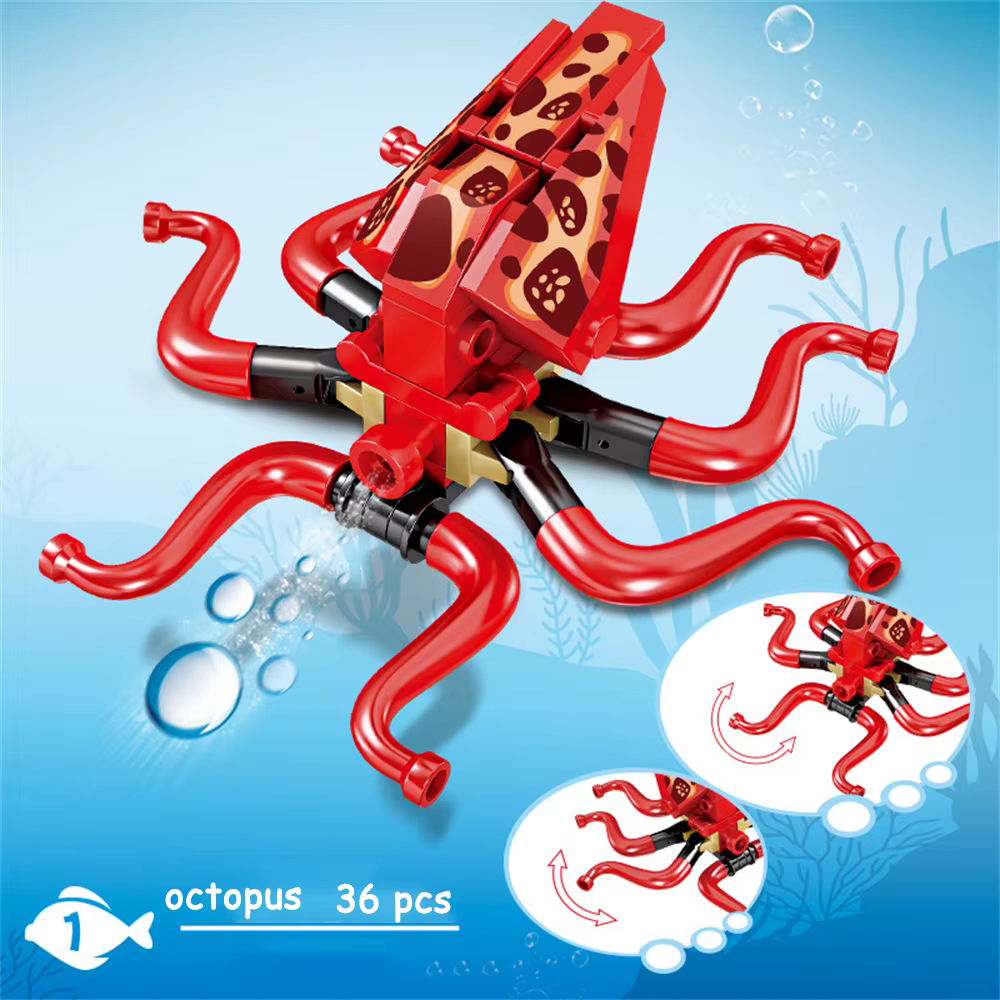 Ensemble de blocs de construction de crabe empereur Ocean Overlord – Jouet éducatif de bricolage pou