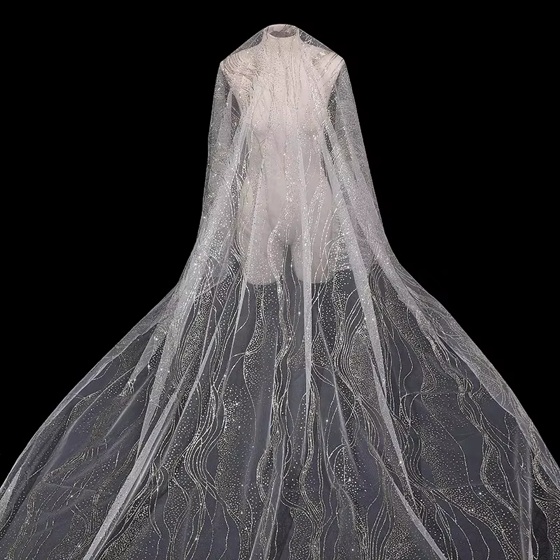 Ailes lumineuses robes De Novia sont décorées avec des filets De décoration De mariage en tissu De s