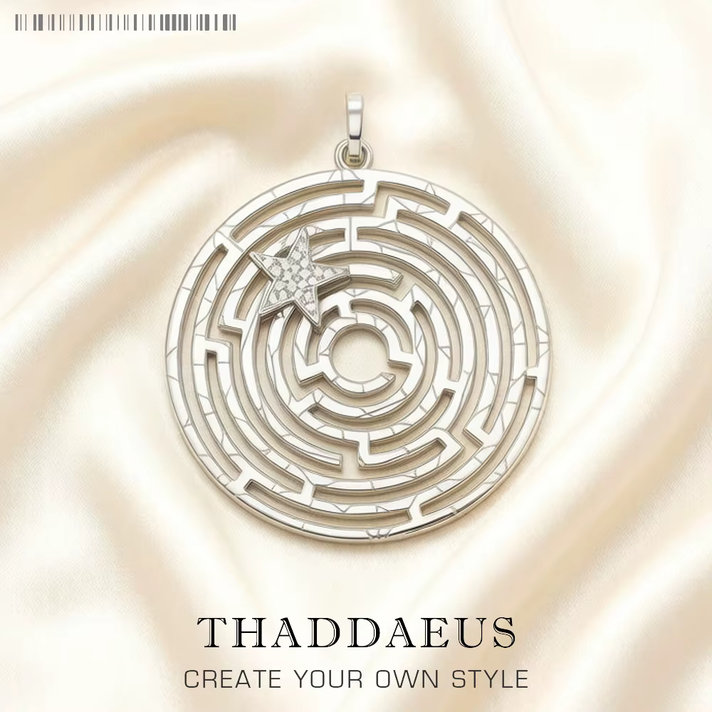 Pendentif labyrinthe avec étoile mobile, tout nouveau bijoux d'été Vintage en argent Sterling 925, a