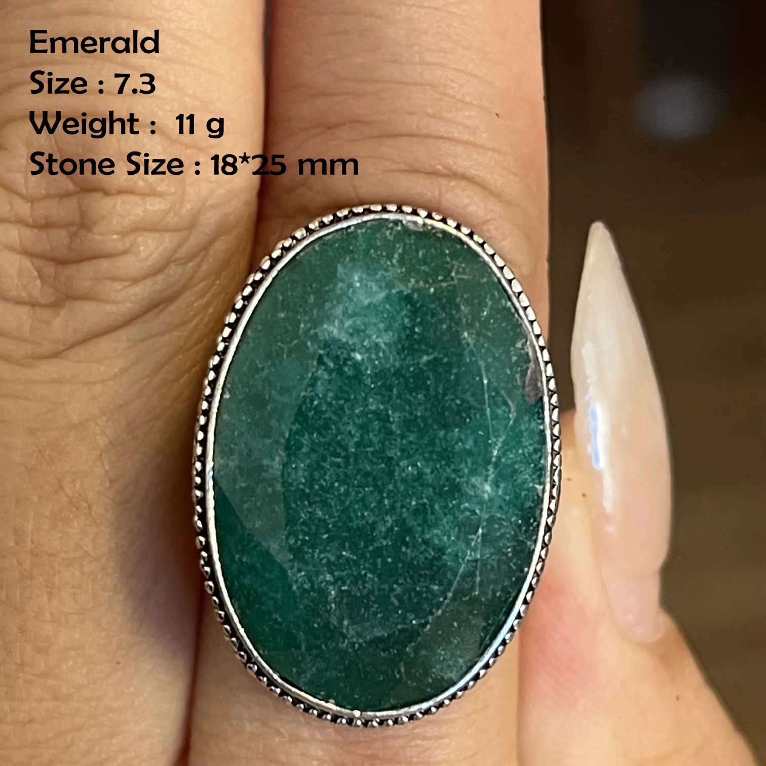 Bague en émeraudes véritables, bijoux faits à la main pour femmes, cadeau