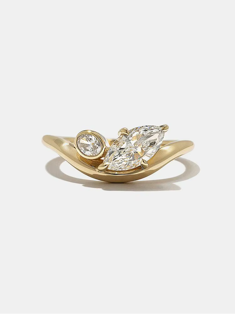 Bague en argent sterling 925 ROUSLY en forme de V avec zircon marquise pour femme, bijoux fins de lu