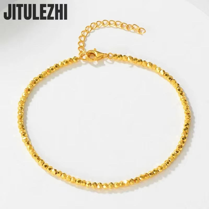 Bracelet en or 18 carats pour femmes, argent cassé, plusieurs deux Bracelets, sens du Design, facett