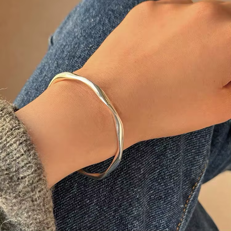 Bracelet en argent Sterling 925 pour femmes et hommes, étroit et Simple, pour fête de fiançailles, d