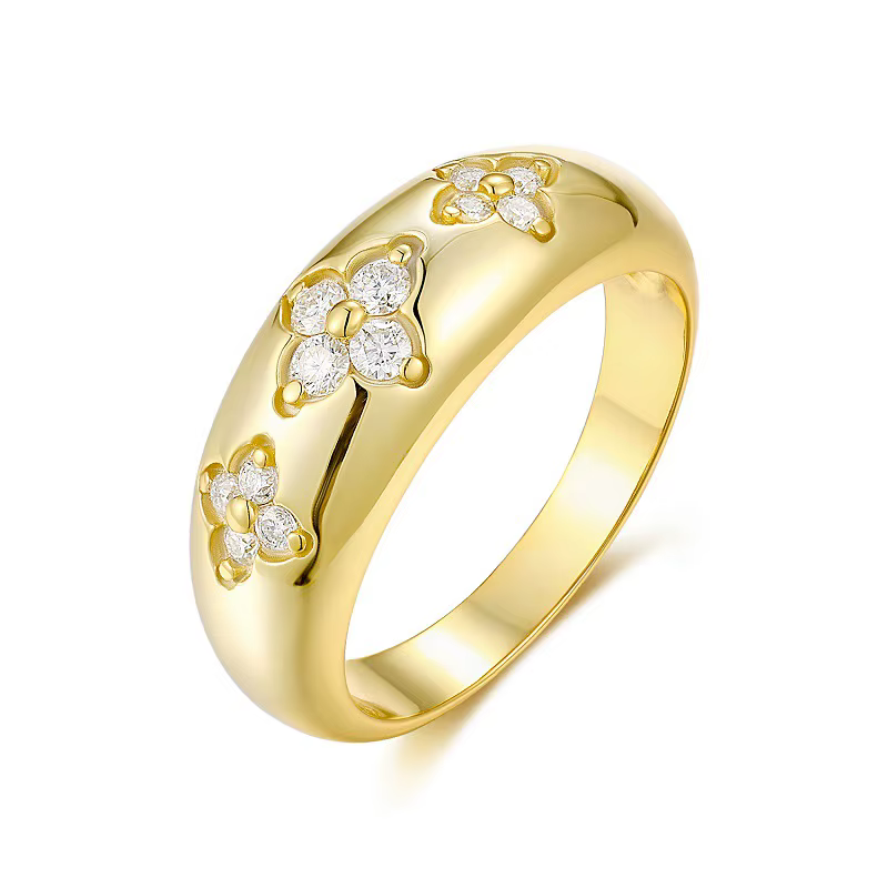 Bague en diamant Moissanite pour femme, argent regardé S925, or jaune, cadeau de mariage pour femme