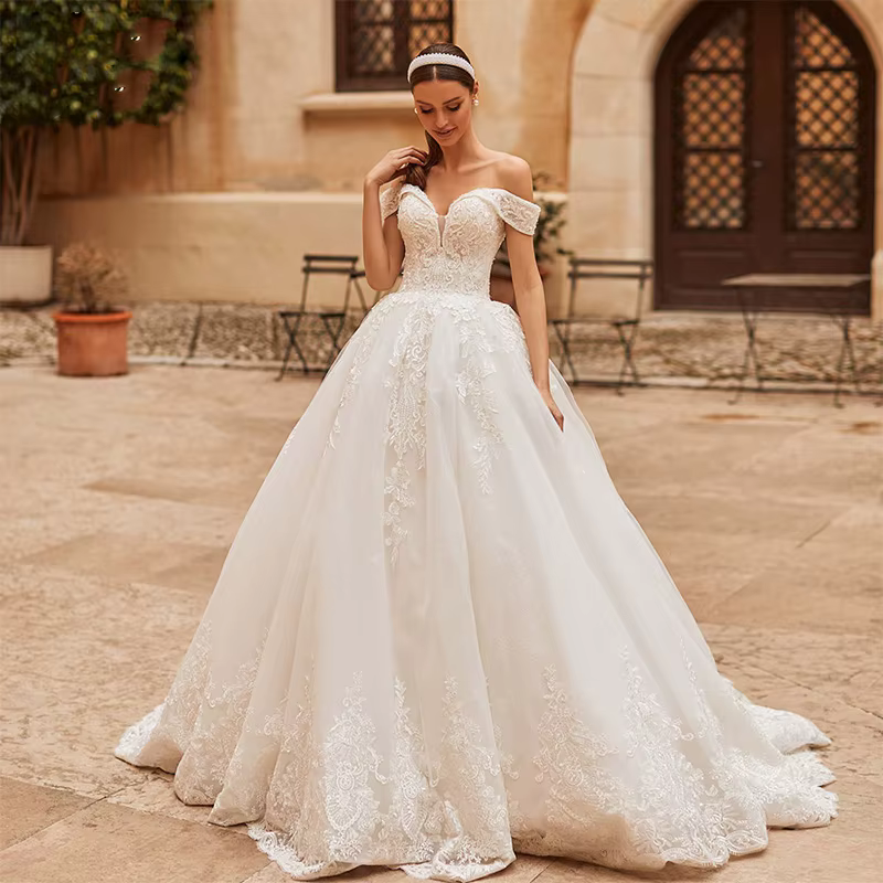 HERBURNL-Robe de Mariée de Princesse Personnalisée, Magnifique, Sexy, en Dentelle, Élégante, pour Pa