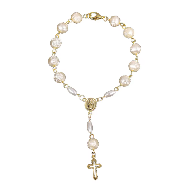 Bracelet chapelet en perles, pendentif, cadeau pour femmes et hommes, bijoux religieux et catholique
